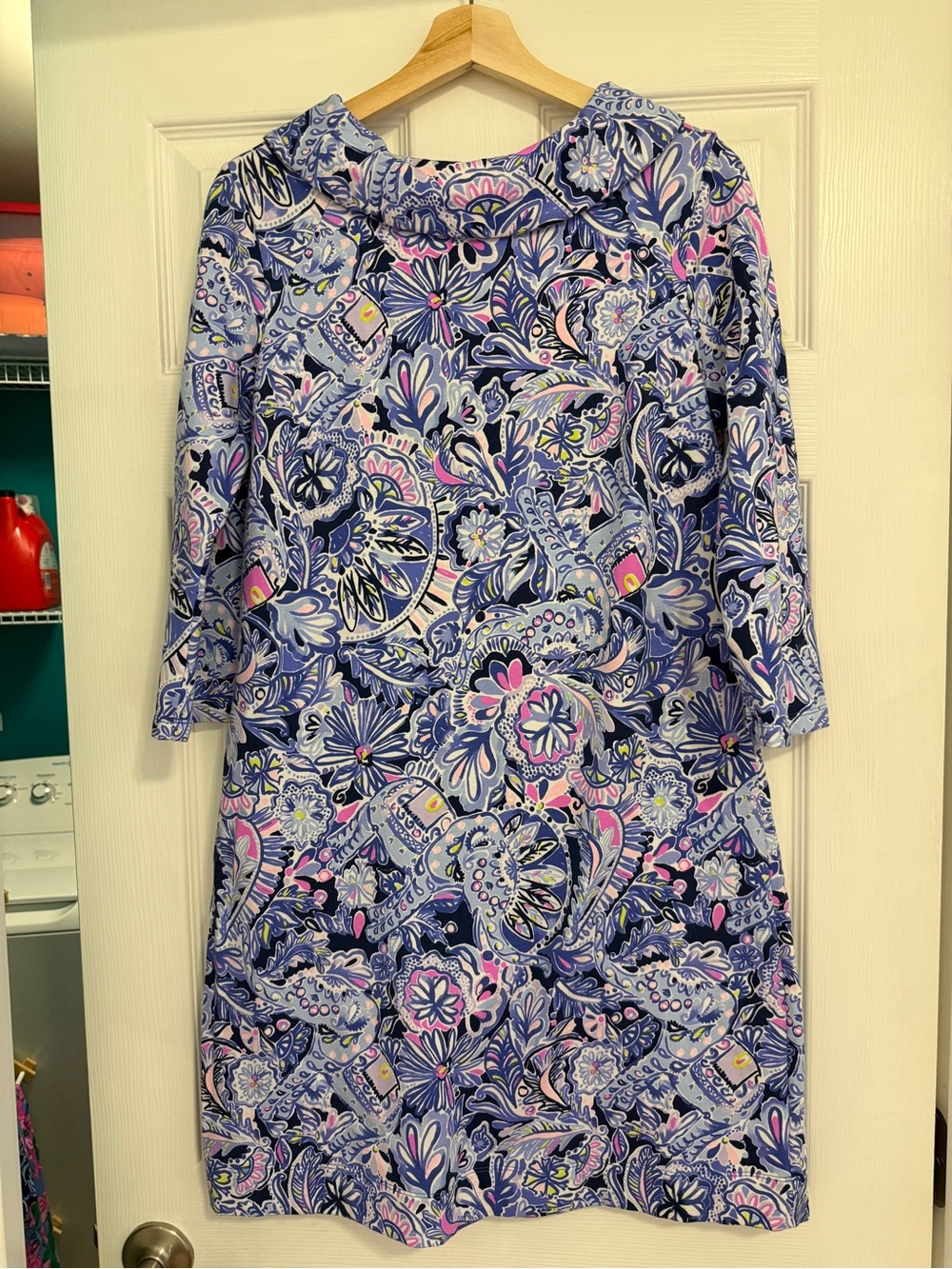 NWOT Lilly Pulitzer Floral Paisley Shift Dress in Blue and Pink Medium